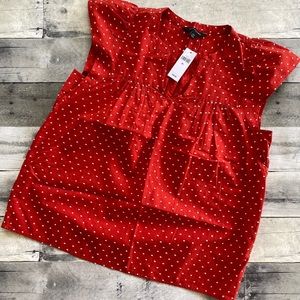 Banana Republic red polka dot top NWT